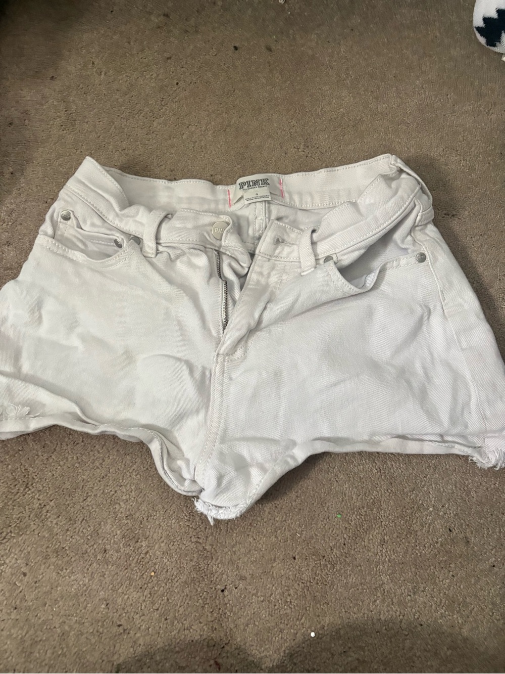 PINK Victoria's Secret White Denim Cutoff Shorts